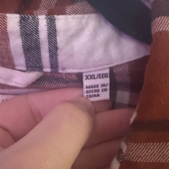 Weatherproof Vintage Orange and White Plaid Shirt - Picture 4 of 6